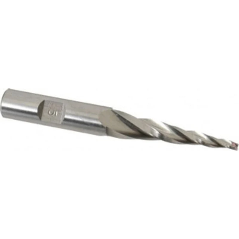 Made in USA 5 per Side 1/8 Small End Diam 2 LOC 3-Flute High Speed Steel Tapered Square End Mill Uncoated, 1/2 Shank ...